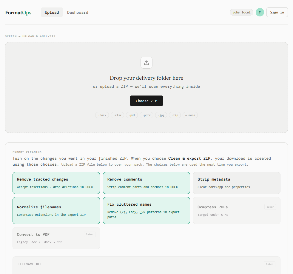 FormatOps preview